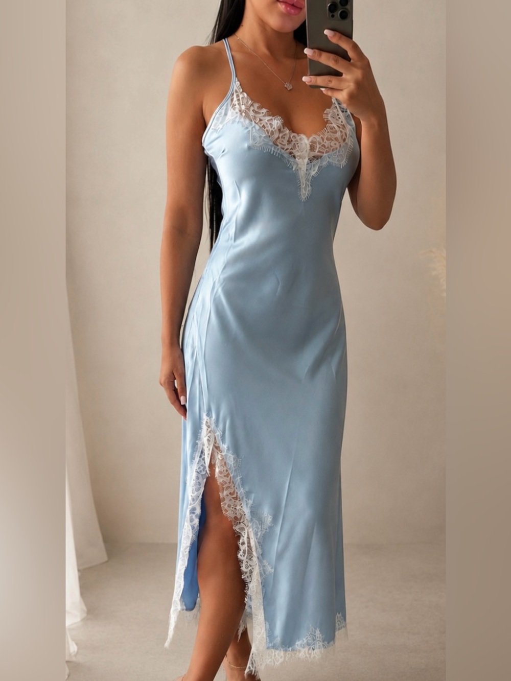 Light Blue silk Dress new